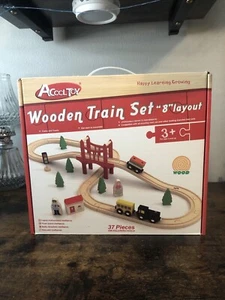 COMPLETE Cool Toy Happy Learning Growing Wooden Train Set 37 Piece Age 3+ w/BOx - Picture 1 of 20