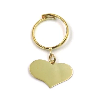 Anello Ciondolo Cuore in Argento 925 Placcato Oro con Incisione Gratuita - Immagine 1 di 4