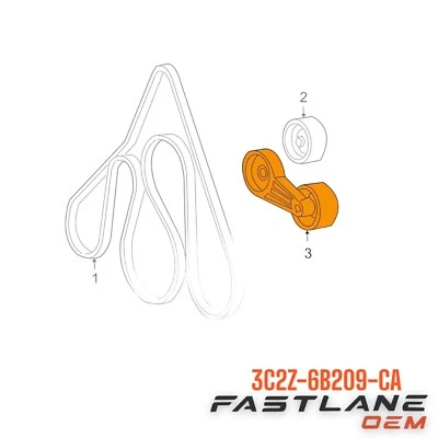 2003-2007 福特 F-350 超级 DUTY 皮带张紧器 全新 原始设备制造商 3C2Z-6B209-CA — 第 1/4 张图片