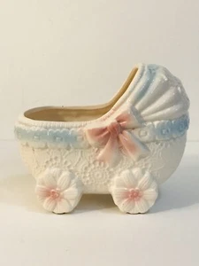 Vintage Baby Nursery Cute Carriage Planter - Picture 1 of 6