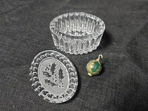 Waterford Crystal Jewels Christmas Holly Oval Box Metal Ornament Inside Rare HTF - Picture 1 of 11