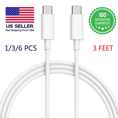 USB C to USB C Cable Type C Fast Charger Charging iPad Pro Macbook Samsung Phone - Image 1 of 4