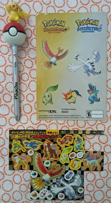 POKEMON SOULSILVER PIKACHU STYLUS + PEGATINAS PROMO HEARTGOLD Oficial Nintendo DS Foto 1 de 4