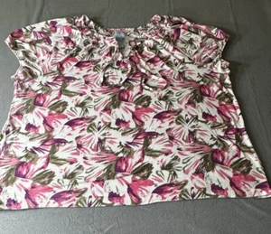 Liz & Me Floral Top Size OX 14/16 - Picture 1 of 9