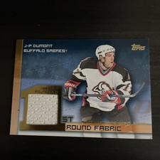 J-P Dumont 2002 Topps “First Round Fabric Worn Jersey” Card # FRF-JPD Sabres