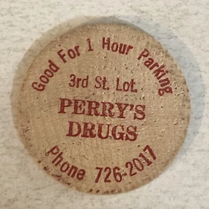 Perry’s Drugs 1976 token de madera de níquel numismática bicentenario - Imagen 1 de 2