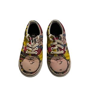 VANS Off The Wall Peanuts 2017 Charlie Brown Snoopy Toddler Shoes Size 7 Kids