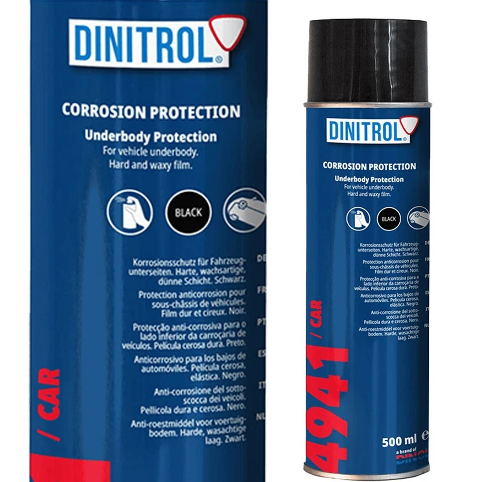 Spray aerosol de cera de chasis negro debajo del cuerpo a prueba de óxido Dinitrol 4941 + MAT✅