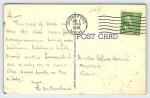 1949 Biddeford Maine INTERESTING MESSAGE $10 Room Honeymoon Linen Postcard B24 - Picture 1 of 2
