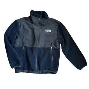 The North Face Denali Full Zip Fleece Jacket Boys Gray Blue 7/8 - Picture 1 of 7