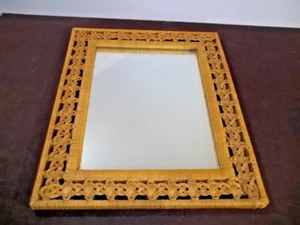 Vintage Korb Wand Hänge Spiegel 16,75 x 20,5" - Bild 1 von 4