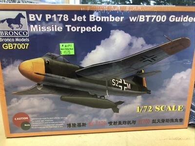 Bronco 7007 1/72 scale Blohm & Voss BV P178 Jet Bomber w/BT700 Guided Missile - Image 1 of 4