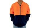 Hi Vis Safety Workwear Jacket Winter Work Hoodie Jumper Fleece Yellow Orange 