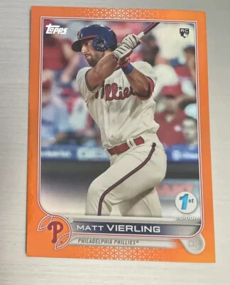 2022 Topps Series 1 1st Edition Matt Vierling Orange /75 - Image 1 of 2