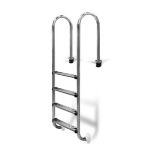 Poolleiter Edelstahl ENG 150 cm I 4-stufig I V2A Leiter Treppe Einstieg - Bild 1 von 2