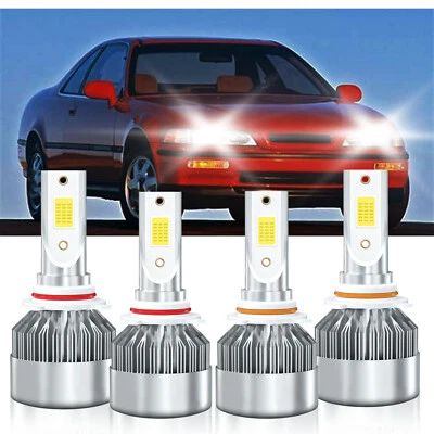 For Acura Legend 1989-1995 4x 9005 9006 LED Headlight Bulbs Combo Kit White - Image 1 of 4