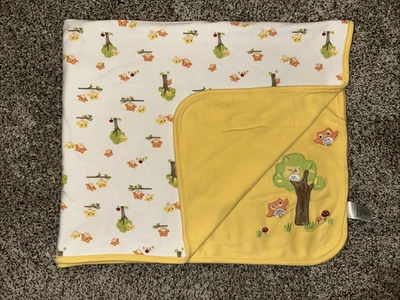 Gymboree Yellow Owl Tree Mushroom Cotton Baby  Blanket 2011 - Image 1 of 4