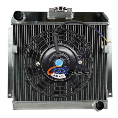 3 Row Aluminum Radiator+Fan for 1953 1954 Dodge Coronet/Meadowbrook L6 3.8L MT - Image 1 of 4