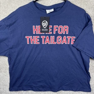 Here For The Tailgate T Shirt Women XS Loose USA Made College Football Party NEW - Picture 1 of 6