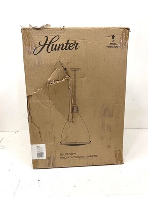 Luz colgante Hunter Bluff View suave salvia con pantalla metálica 19072 nueva otra Foto 1 de 3