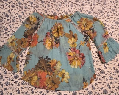 Blusa floral para mujer Spense escote redondo, manga 3/4, talla L Foto 1 de 4