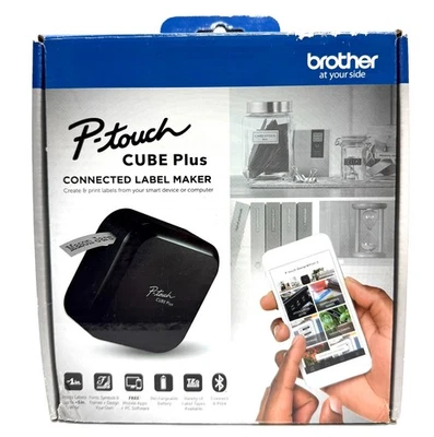 NEW! Brother P-touch CUBE Plus Bluetooth Label Maker: BLACK PT-P710BT - Image 1 of 4