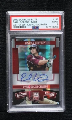 Donruss Elite 2010 edición extra novato 164/820 Paul Goldschmidt PSA 9 como nuevo automático Foto 1 de 3