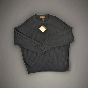 Maglione pullover BB Dakota filati fini 100% cashmere maglia cavo nero uomo XXL - Foto 1 di 7