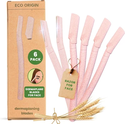 ECO ORIGIN Dermaplane Blades for Face 6 Pack - Face Razors for Women - Eyebrow Razor, Eyebr