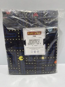 NEU Pottery Barn Pac-Man XL Twin Bio Spannbetttuch & flaches Laken & Kissenbezug RAR! - Bild 1 von 5