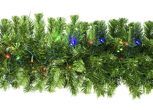 9' Sequoia Garland with Multicolor LED Lights - Picture 1 of 1