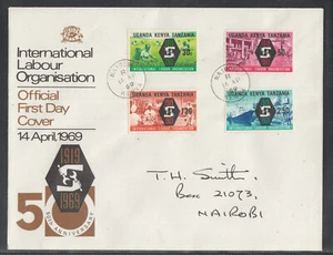 Tanzania Uganda Kenya beautiful Big FDC 1969 - INTERNATIONAL LABOUR ORGANIZATION - Picture 1 of 1