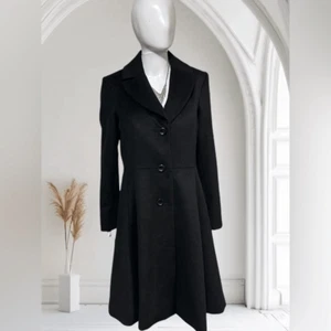 Trina Trina Turk Black Wool Three Button Closure Skyler Coat NWT - Picture 1 of 8