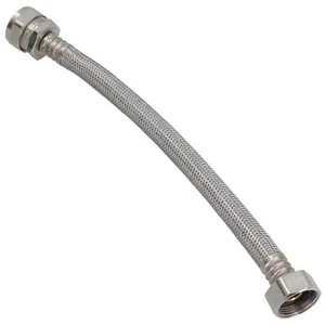 Conector de grifo de compresión flexible 22 mm x 3/4 pulgadas 300 mm acero inoxidable trenzado - Imagen 1 de 5