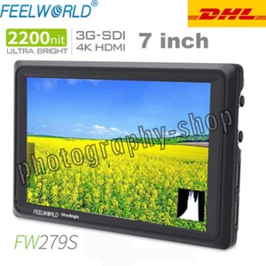 FEELWORLD FW279S 7 Inch 2200nit Daylight Viewable SDI Field Monitor 4K HDMI NEW - Picture 1 of 6