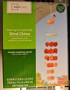 Mainstays Flamingo & Capiz Shell Wind Chime 33.3" H - Picture 1 of 3