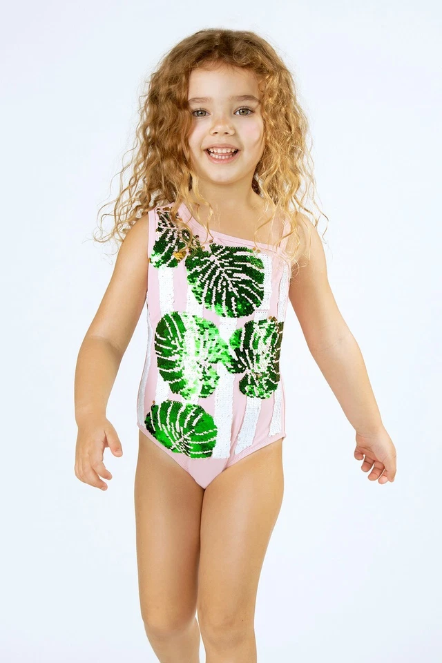 Shade Critters Girl's One Piece Pink Palm Size 6T