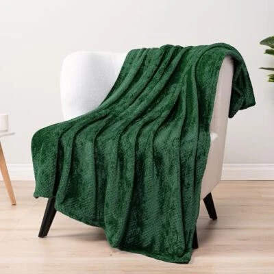 Manta para sofá cama, vellón suave 50 x 60 pulgadas - verde esmeralda Foto 1 de 4