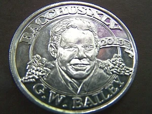2013 Bacchus KING G.W. BAILEY Plain Aluminum Mardi Gras Doubloon - Picture 1 of 2