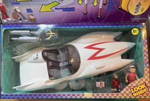 Speed Racer Mach 5 Play Set With Spridle & Chim Chim Figures NIP 1999 Resaurus Cover
