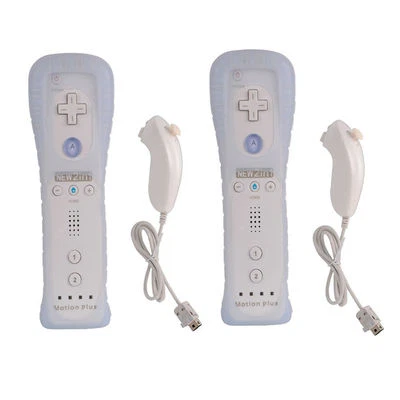 2 Pack Built in Motion Plus Remote Gesture Controller + Nunchuck For Wii & Wii U - Image 1 of 4