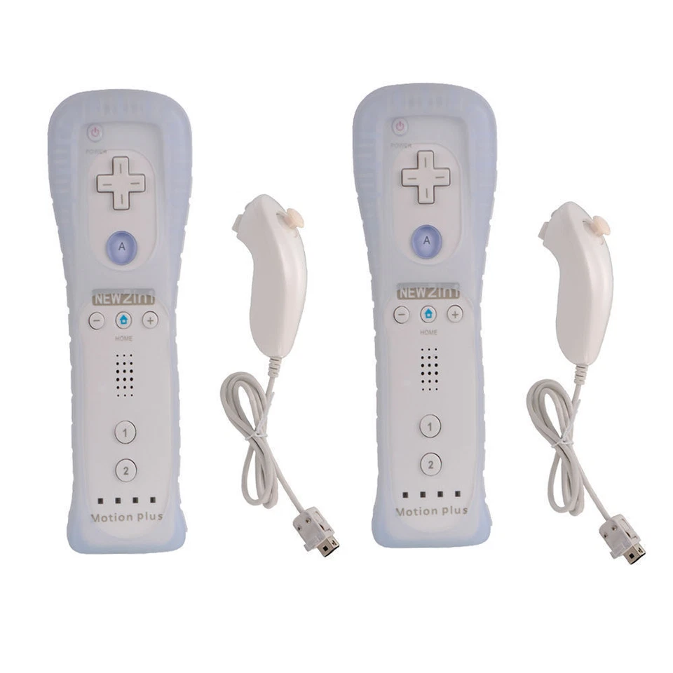 2 Pack Built in Motion Plus Remote Gesture Controller + Nunchuck For Wii & Wii U - Image 1 of 4