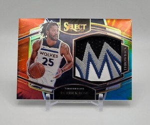2021-22 Select Derrick Rose Throwback Memorabilia Tie-Dye Prizm Patch #'d /25