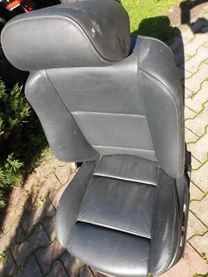 BMW X5 E53 Front Left Side Black Leather Seat, Bench, Control Panel, see conditi - Image 1 of 4