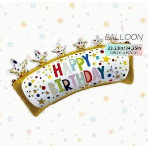 SET OF 2 HAPPY BIRTHDAY FOIL MYLAR PARTY BALLOON BANNERS-23.23" by 34.25"-NWT! - Picture 1 of 2