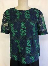 Ted Baker London Thallia Green/Navy Lace Top Neck Bow NWT US Size 8