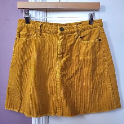 Размер 27 пустой NYC горчичный желтый Marigold вельвет необработанный кромки мини юбка - Изображение 1 из 4