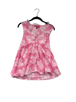 Top Babydoll Betsey Johnson Intimates Rosa y Blanco Floral Sin Mangas M #8983 Foto 1 de 4
