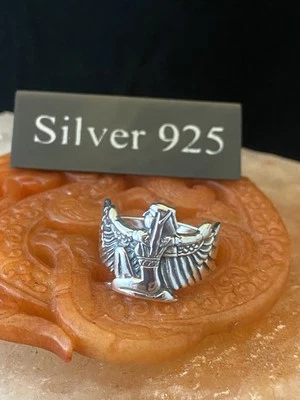 Anillo banda diosa Isis de plata Foto 1 de 4