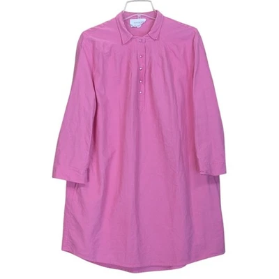 Pomander Place Tuckernuck Pink Button Front Shirt Dress Lagenlook Women's XL - Image 1 of 4